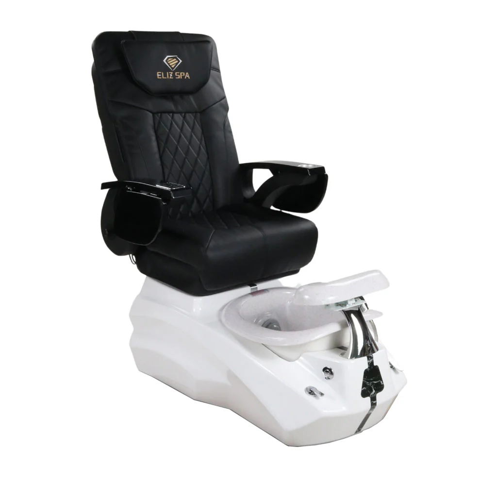 Pedicure Spa Chair - Zeta (Black | Black | White) - Image 4
