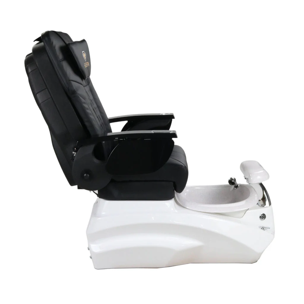 Pedicure Spa Chair - Zeta (Black | Black | White) - Image 6