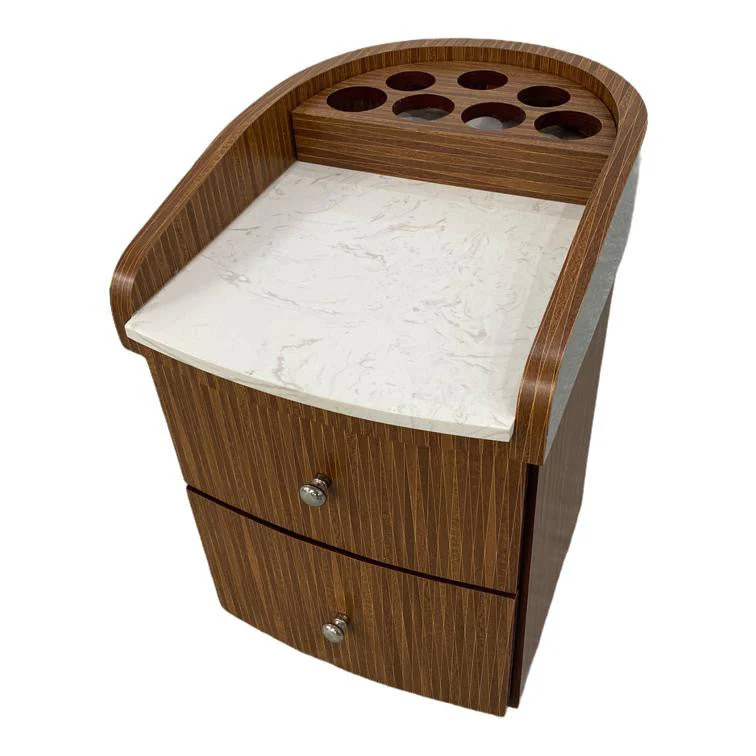 Pedicure Trolley Brown with White Marble Top - Image 2