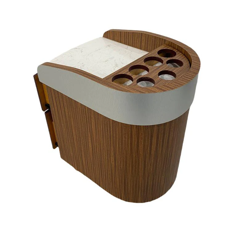 Pedicure Trolley Brown with White Marble Top - Image 3