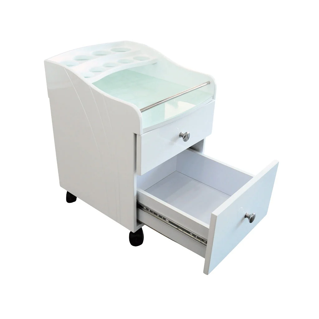 Pedicure Trolley White - AC8S 1 Bar Curved - Image 3