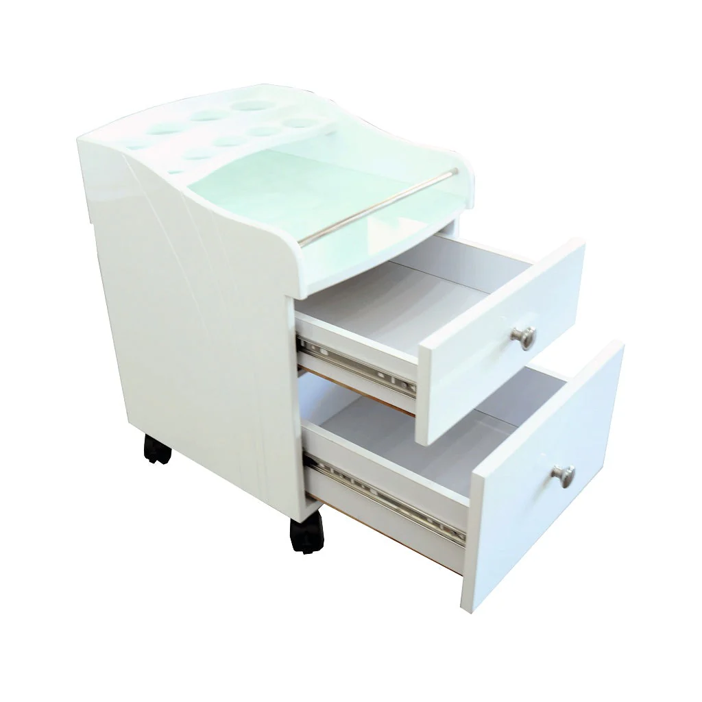Pedicure Trolley White - AC8S 1 Bar Curved - Image 4