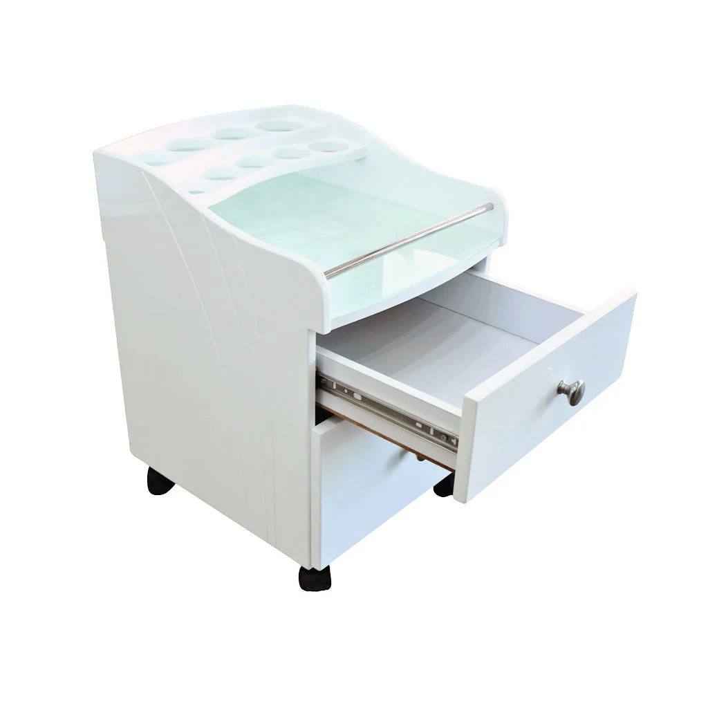 Pedicure Trolley White - AC8S 1 Bar Curved - Image 5
