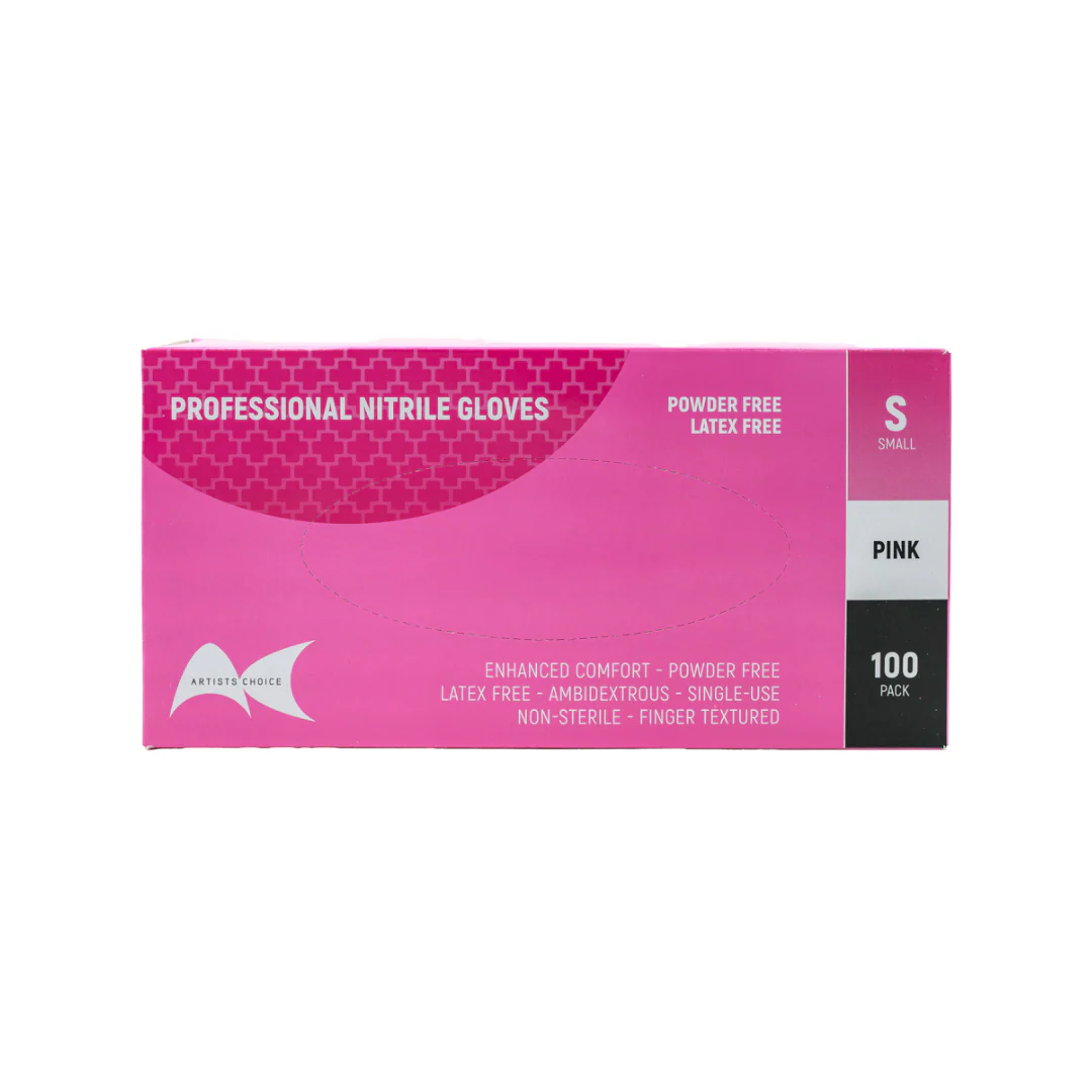 Nitrile Gloves - Powder Free Pink Small 100pc - Image 3