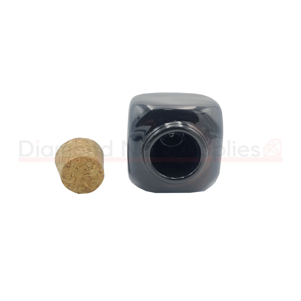 Porcelain Dappen Dish Black With Cork Lid - Image 2