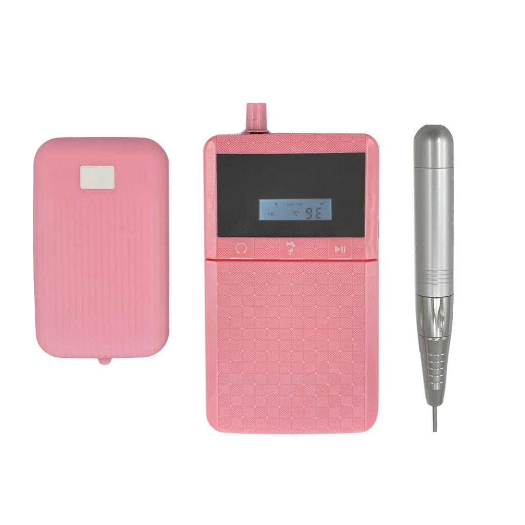 Portable Brushless Rechargable Nail Drill 308S Pink - Image 2