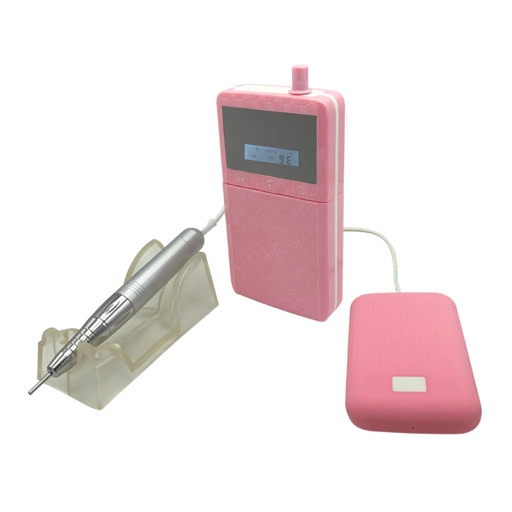 Portable Brushless Rechargable Nail Drill 308S Pink - Image 3
