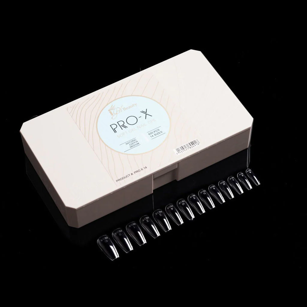 Pro-X Soft Gel Nail Tips - 14 Coffin Medium - Image 2