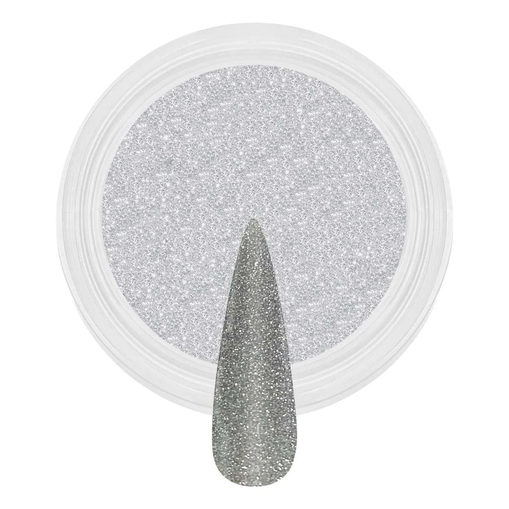 Reflective Dip & Acrylic Powder - D145 Silver Sparkle - Image 2