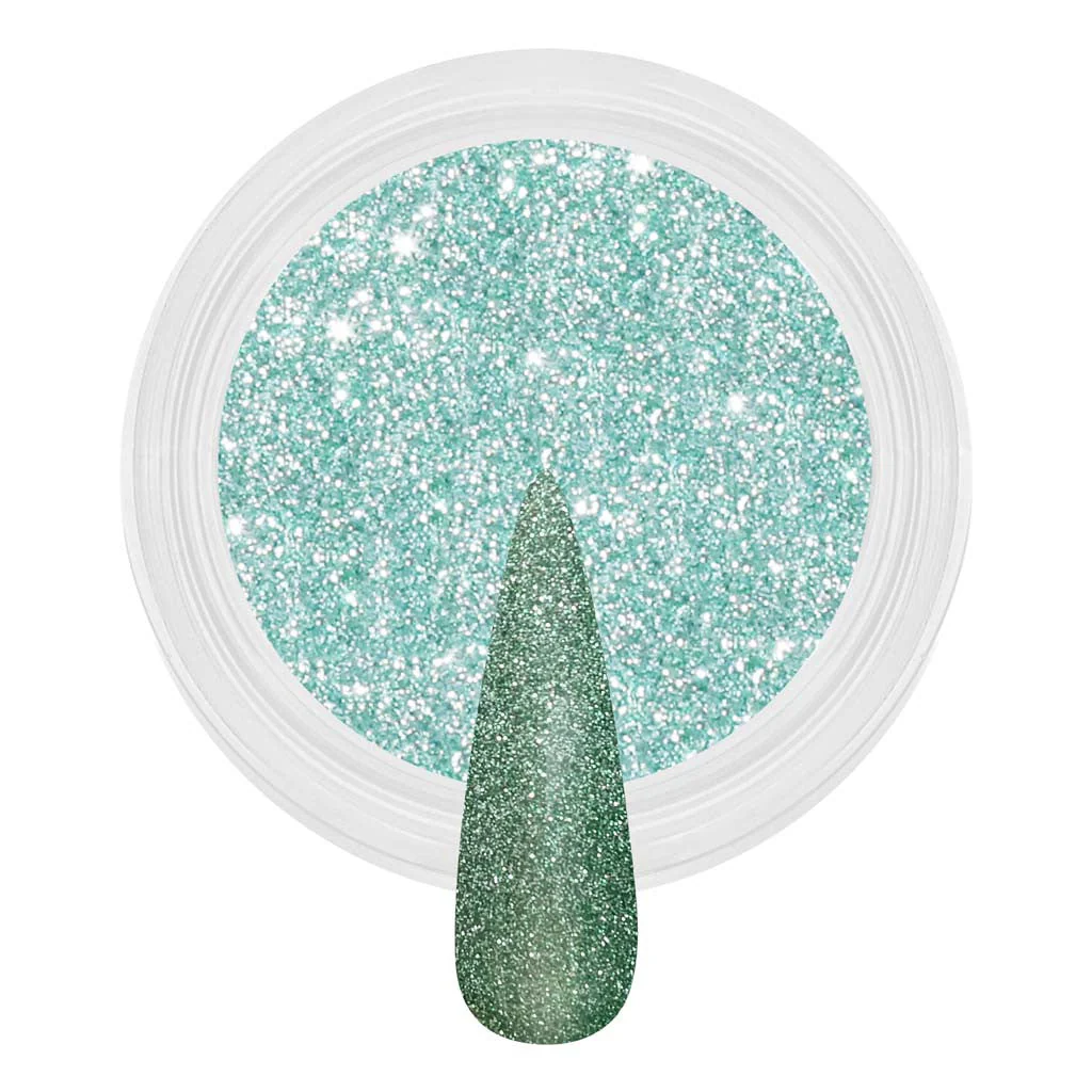 Reflective Dip & Acrylic Powder - D147 Viridian Sparkle - Image 2