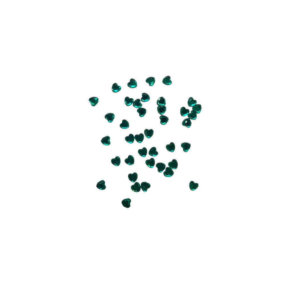 Rhinestone Heart Dark Green - Image 2