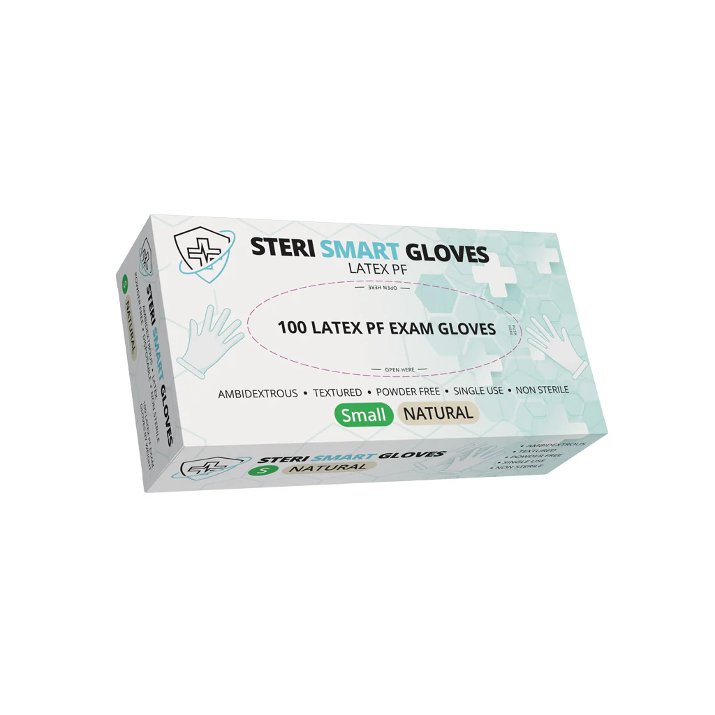 Latex Gloves - Powder Free Natural Small 100pc - Image 3