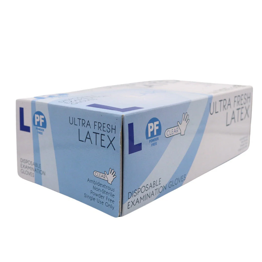 Ultra Fresh Latex Gloves Natural (Clear) PF Large - Image 3