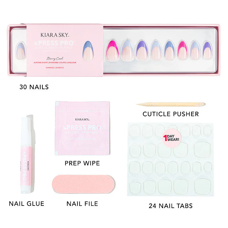 xPress Pro Press-On Nail Tips - XPAS08 Berry Cool - Image 3
