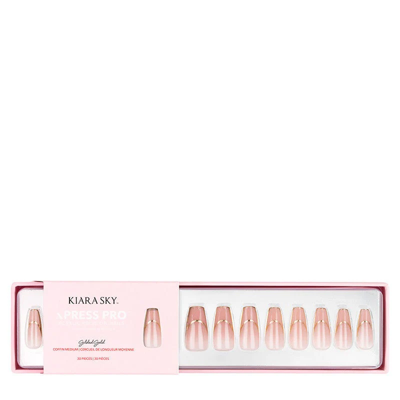 xPress Pro Press-On Nail Tips - XPCM06 Gilded Gold - Image 4