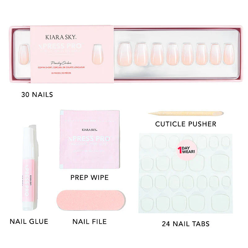 xPress Pro Press-On Nail Tips - XPCS02 Peachy Ombre - Image 3