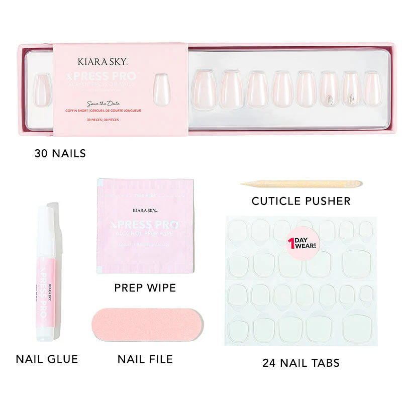 xPress Pro Press-On Nail Tips - XPCS03 Save the Date - Image 4