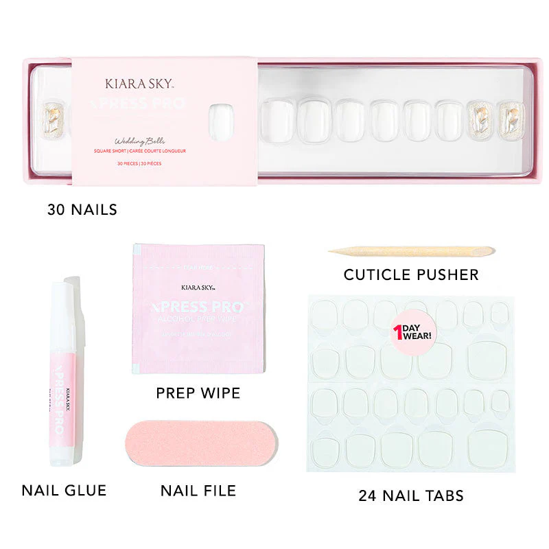 xPress Pro Press-On Nail Tips - XPSS01 Wedding Bells - Image 4